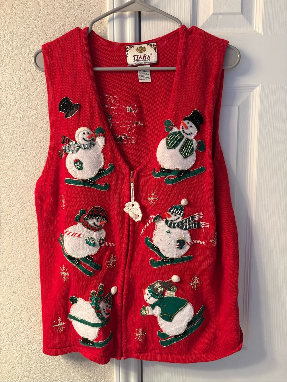 Tiara Bright Red Knit Labelled Sweater